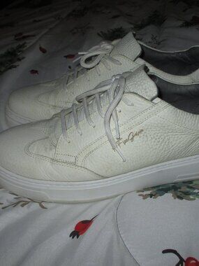 Gernie White Leather Men's Sneakers Slip Ons Sz 12